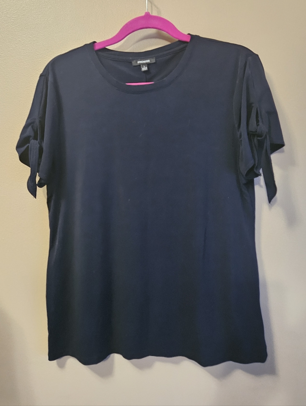 Premise Women's Size L Navy Blue Short Sleeve Top